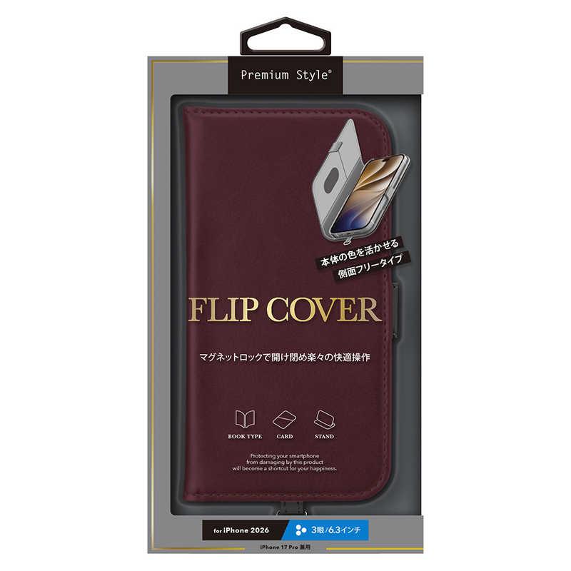 PGA iPhone 18 Pro ケース フリップカバー Premium Style レッド PG-26BFP03RD