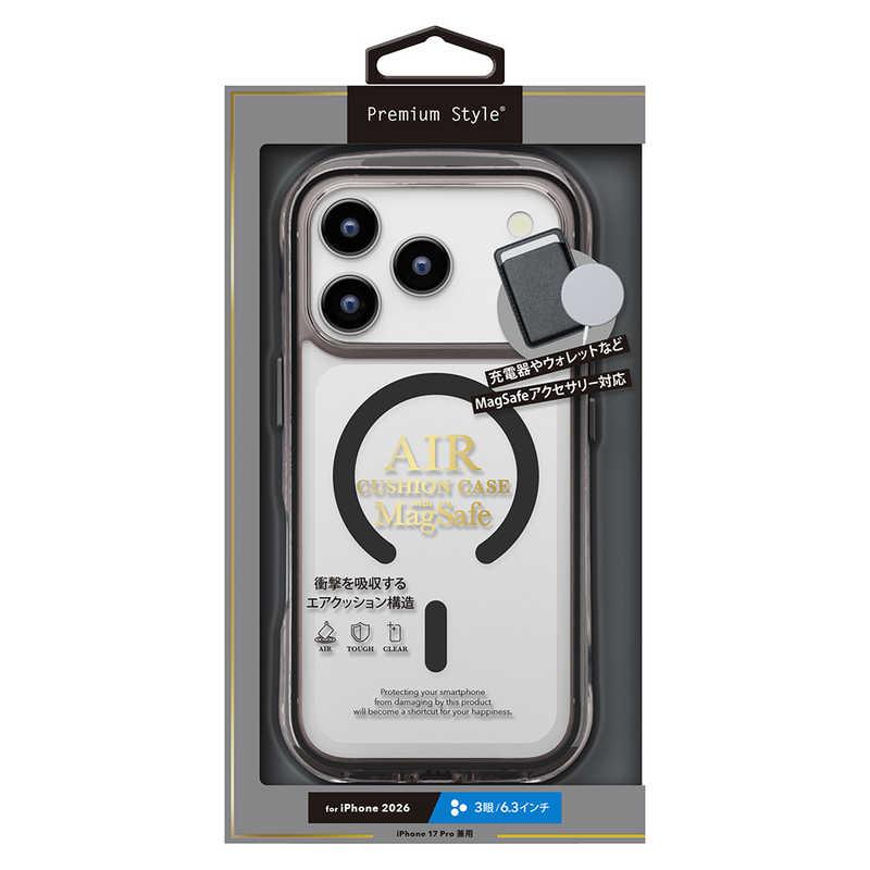 PGA iPhone 18 Pro ケース MagSafe対応 エアクッションケース Premium Style グラファイト PG-26BMA01BK