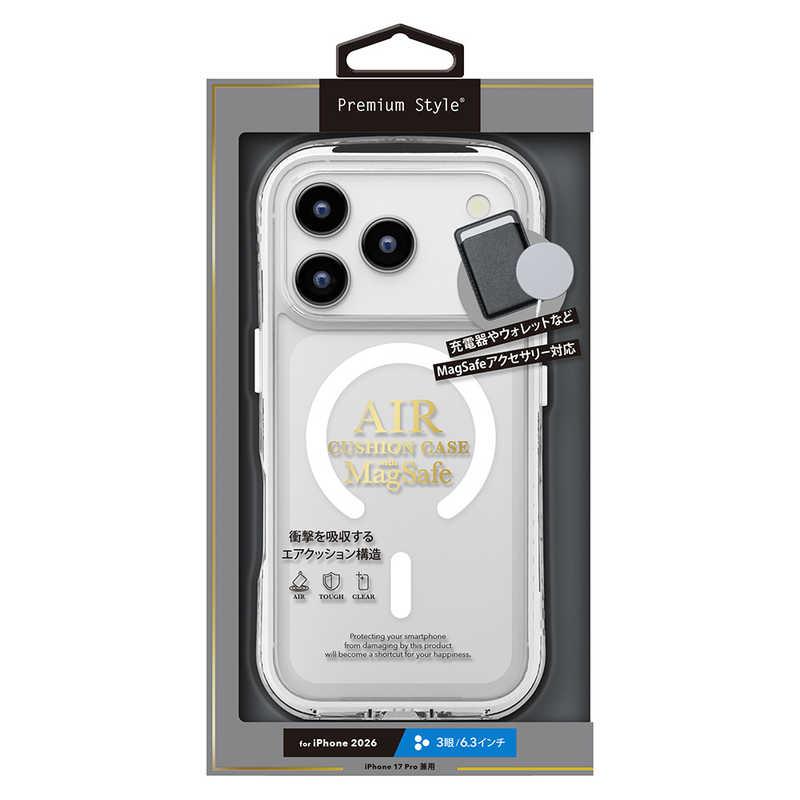 PGA iPhone 18 Pro ケース MagSafe対応 エアクッションケース Premium Style スノー PG-26BMA02CL