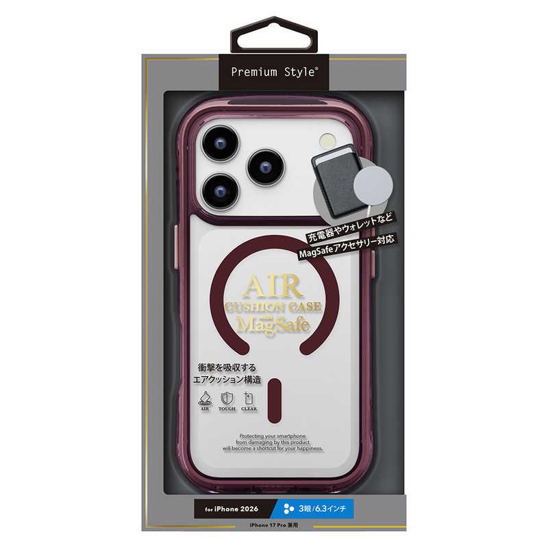 PGA iPhone 18 Pro ケース MagSafe対応 エアクッションケース Premium Style レッド PG-26BMA03RD