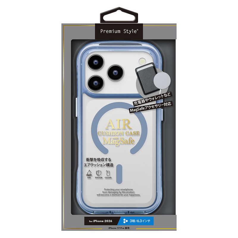 PGA iPhone 18 Pro ケース MagSafe対応 エアクッションケース Premium Style ブルー PG-26BMA04BL