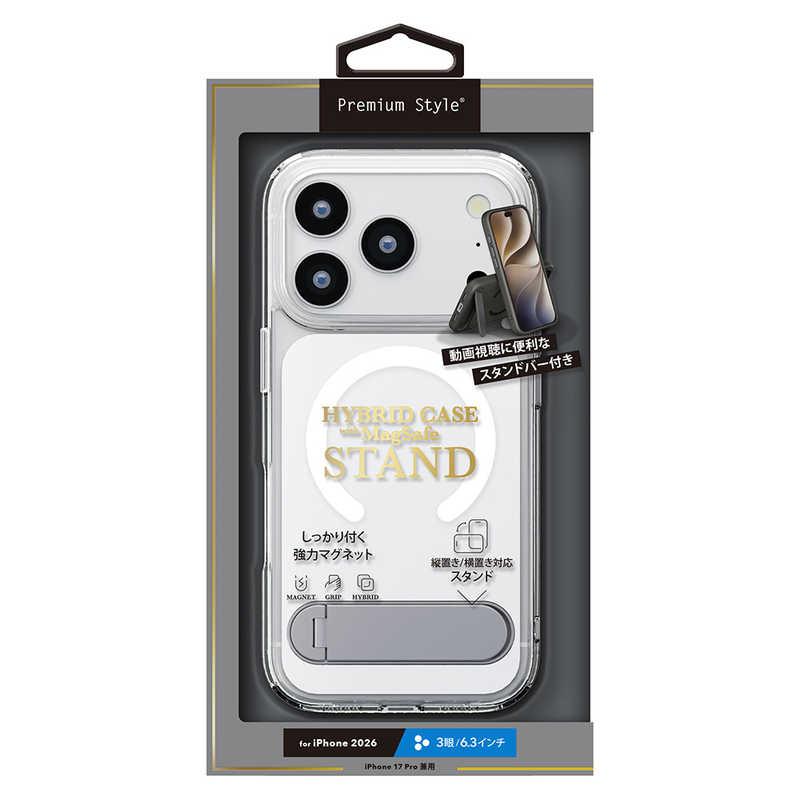 PGA iPhone 18 Pro ケース MagSafe対応 スタンド付ハイブリッドケース Premium Style ホワイト PG-26BMH02WH