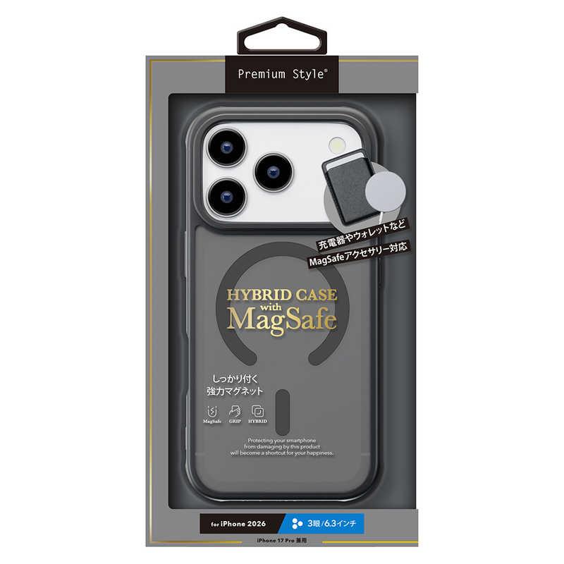 PGA iPhone 18 Pro ケース MagSafe対応 ハイブリッドケース Premium Style ブラック PG-26BMH06BK