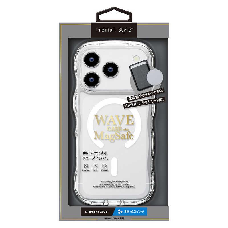 PGA iPhone 18 Pro ケース MagSafe対応 ウェーブケース Premium Style クリア PG-26BMW04CL