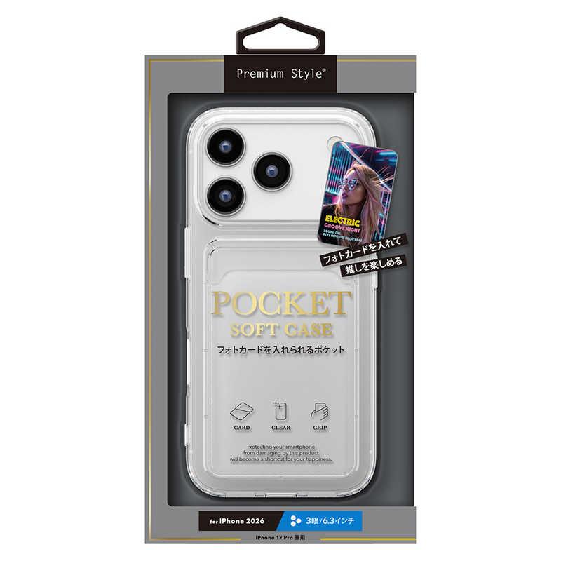 PGA iPhone 18 Pro ケース クリアポケットケース Premium Style クリア PG-26BCTP01CL