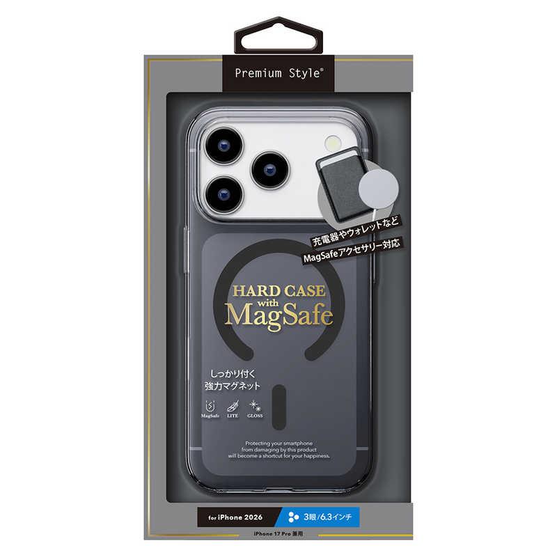PGA iPhone 18 Pro ケース MagSafe対応 ハードケース Premium Style クリアブラック PG-26BMP01BK