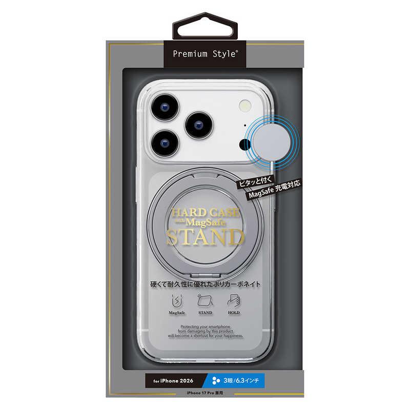 PGA iPhone 18 Pro ケース MagSafe対応 スタンド付ハードケース Premium Style クリア PG-26BMP04CL