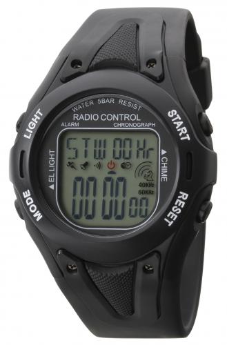 クレファー CREPHA 電波デジタル腕時計 防水 メンズ ブラック TE-D190-BK