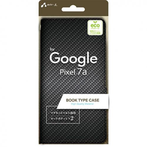 エアージェイ air-J ソフトレザー手帳型ケース Google Pixel 7a用 ブラック AC-P7APBCB