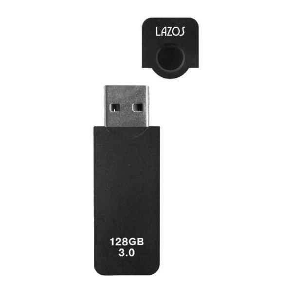 ラソス LAZOS キャップ式USBフラッシュメモリー【110MB/s 50MB/s 128GB/ブラック】 L-US128-CPB