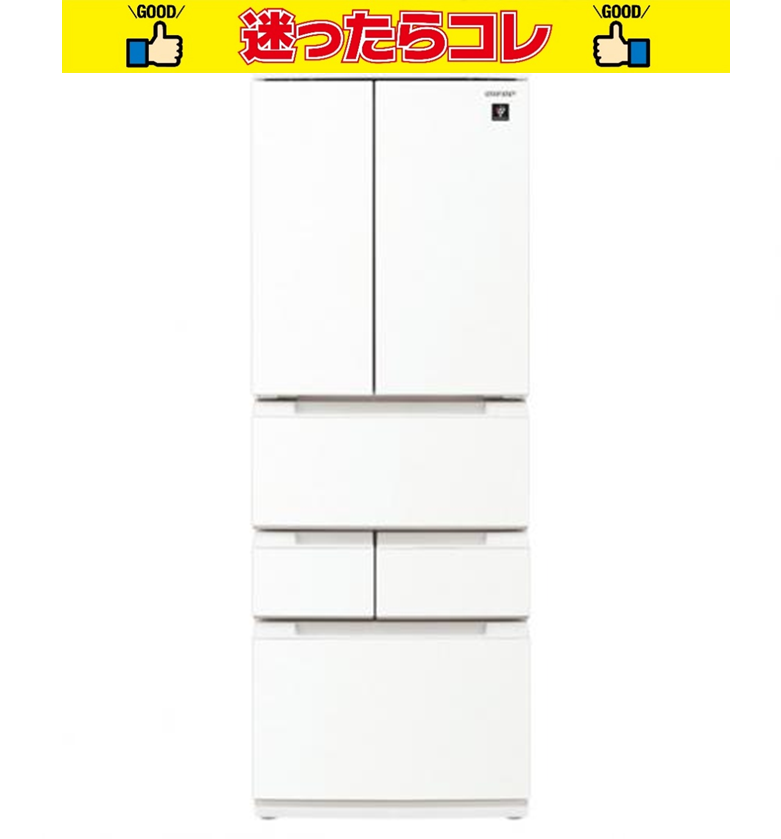 【SALE】シャープ SHARP 冷蔵庫 429L 6ドア 観音開き ラスティックホワイト SJ-MF43M-W