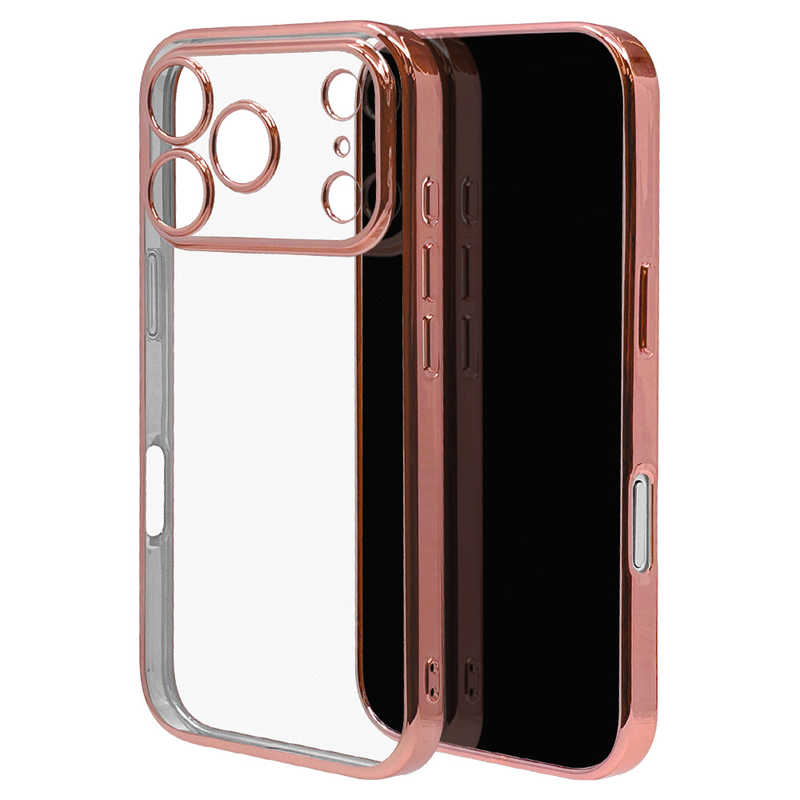 ラスタバナナ iPhone 17 Proケース 極TPU メタルフレーム ピンクゴールド 8988IP5BTPLPKGD