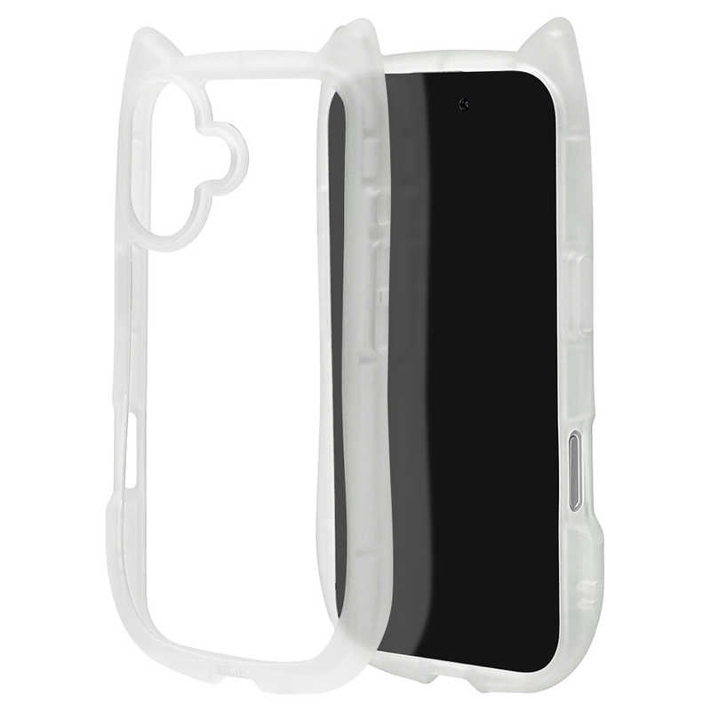 ラスタバナナ iPhone17用猫耳ケース TPU×PC クリア 9167IP5AHPCL