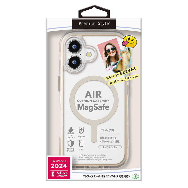 PGA MagSafe対応 エアクッションケース モカ （iPhone 16用） PG-24AMGPTA02BE
