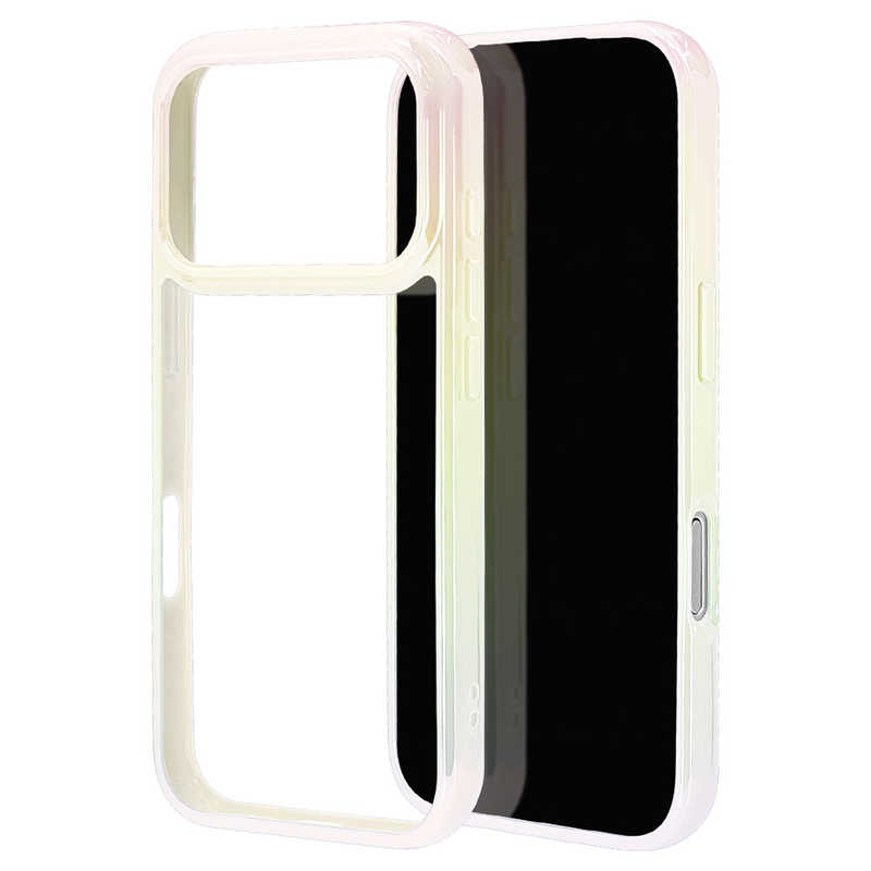ラスタバナナ iPhone 17 Proケース aurora TPU×PC オーロラフレーム ホワイト×クリア 9021IP5BHPWH