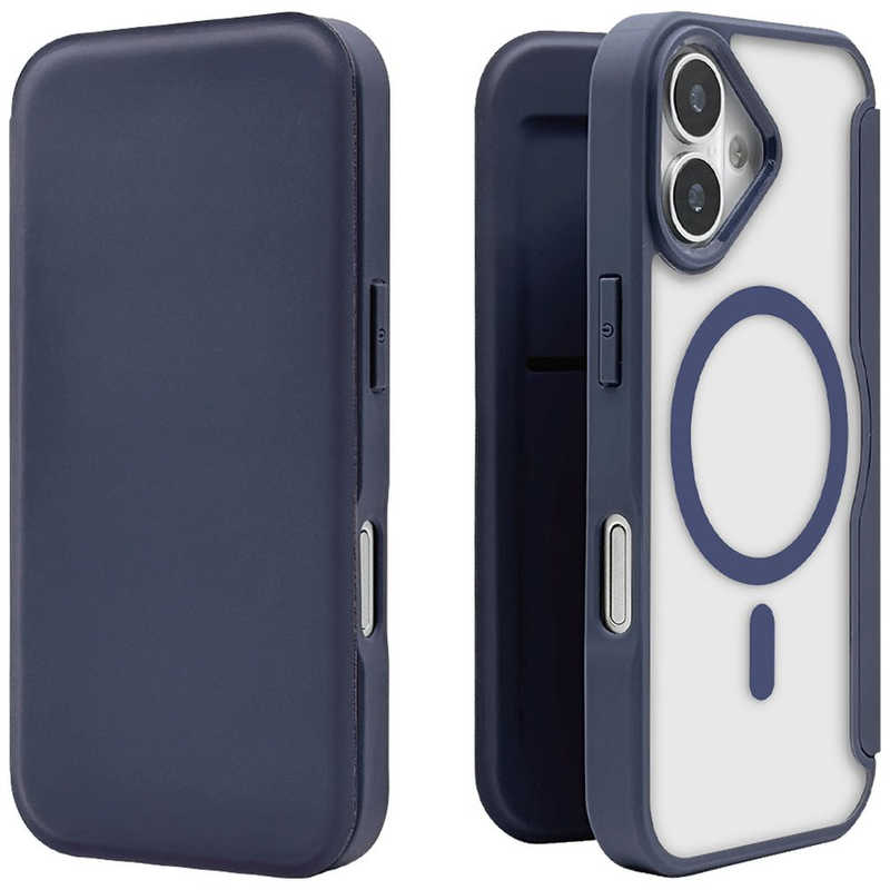 ラスタバナナ iPhone 17ケース ハイブリッド手帳 磁力充電対応 NV ネイビー 8866IP5ABHPMNV
