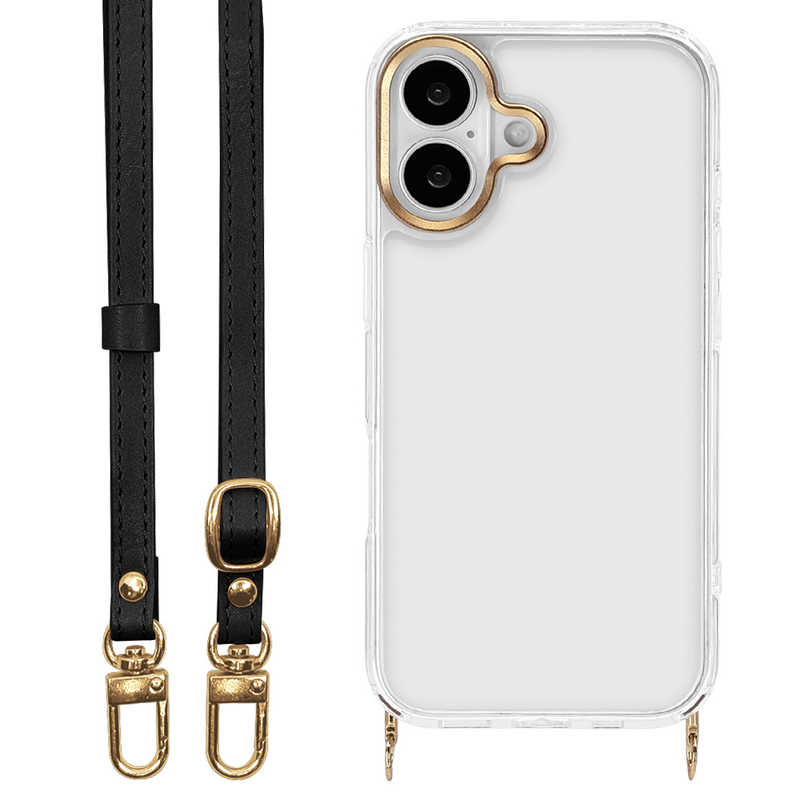 ラスタバナナ iPhone 17ケース iLBe ショルダーストラップ付きハイブリッド ブラック 8970IP5AHPBK