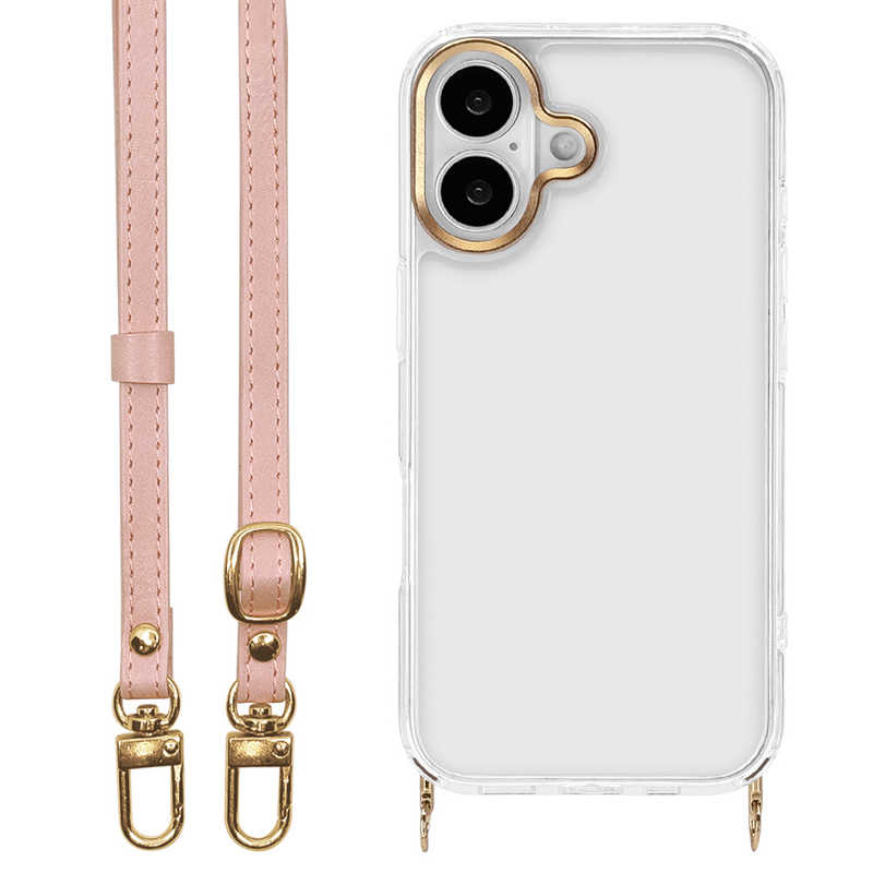 ラスタバナナ iPhone17用ILBE ショルダーストラップ付きハイブリッドケース ピンク 8972IP5AHPPK