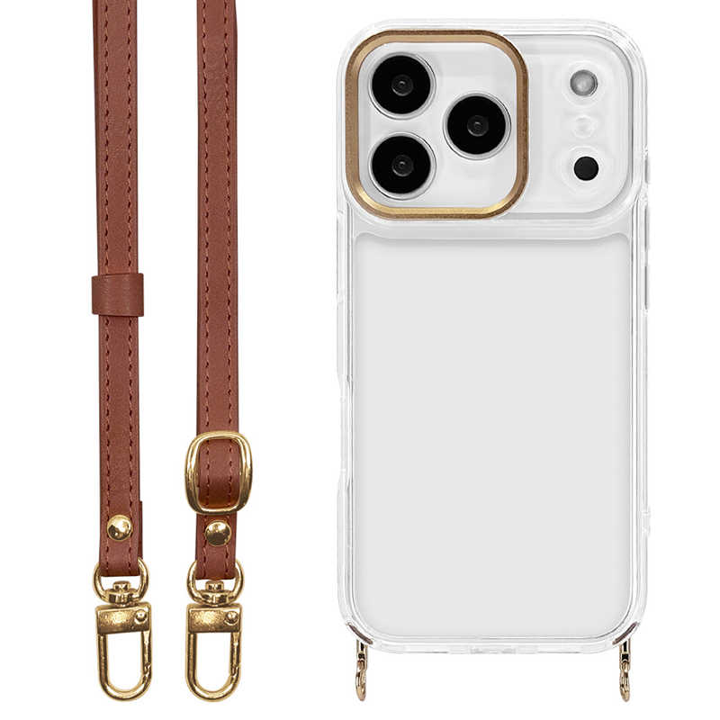 ラスタバナナ iPhone 17 Proケース iLBe ショルダーストラップ付きハイブリッド ブラウン 9058IP5BHPBR