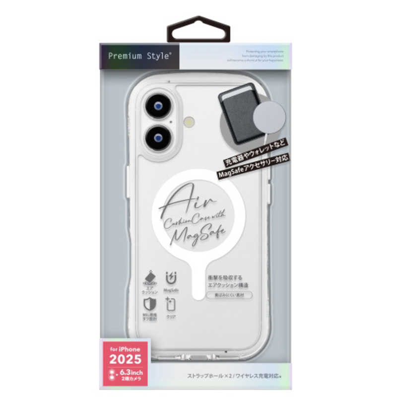 PGA iPhone 17用MagSafe エアクッションケース スノー PG-25AMA04CL