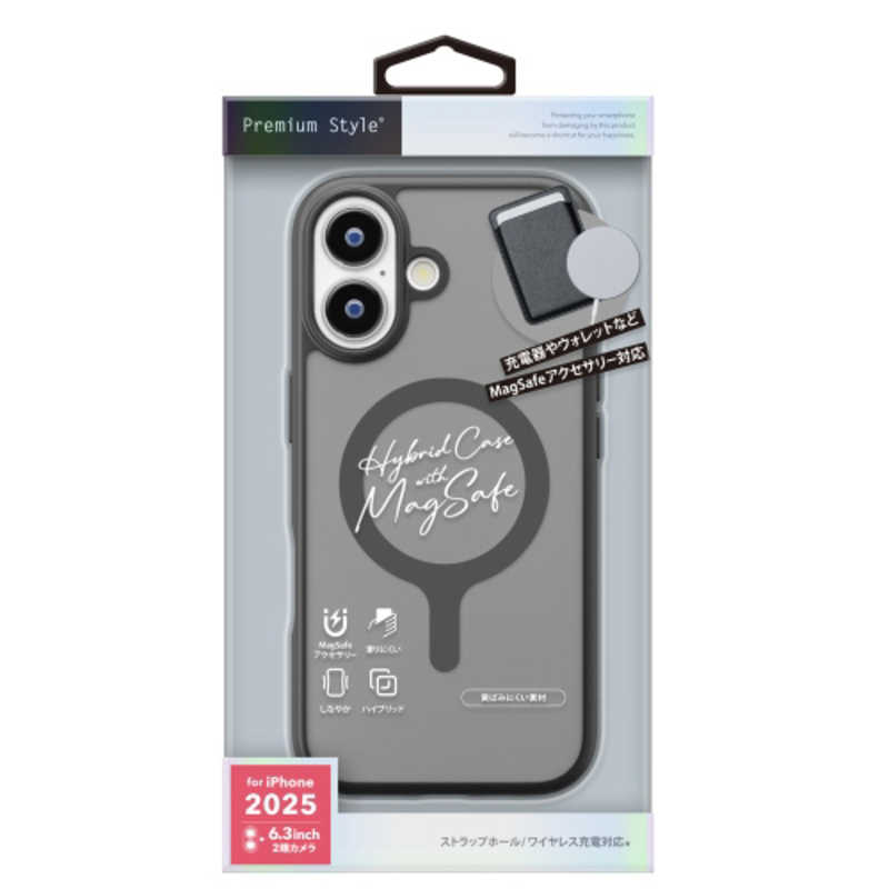 PGA iPhone 17用MagSafe ハイブリットケース ブラック PG-25AMH01BK