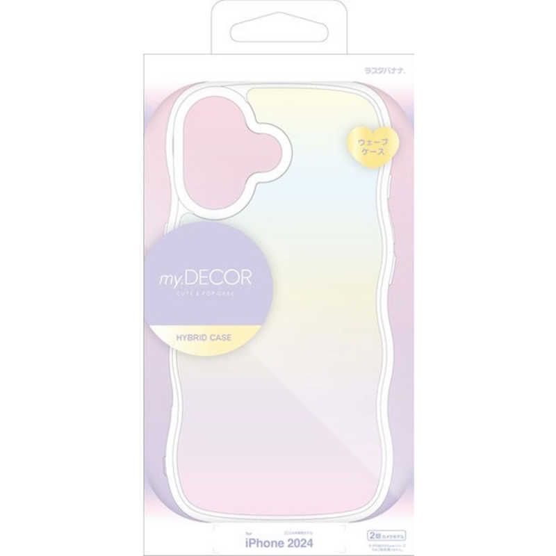 ラスタバナナ iPhone 16(6.1インチ)MY.DECOR ハイブリッドケース - wave - ホログラム 8159IP461HPHL
