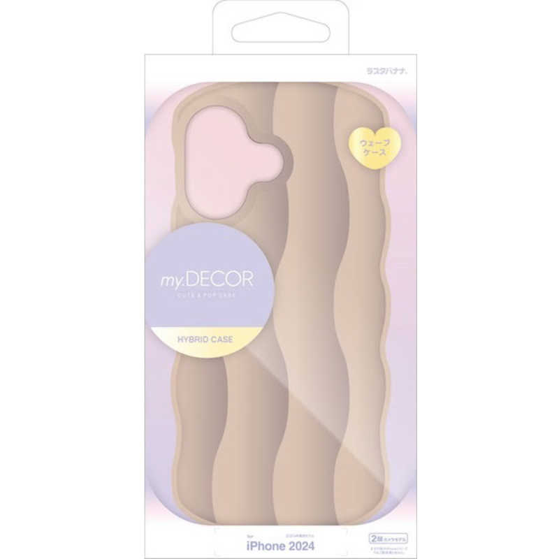 ラスタバナナ iPhone 16(6.1インチ)MY.DECOR ウェーブTPUケース - stripe - ベージュ 8164IP461TPBE