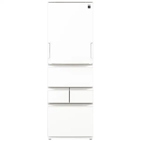 シャープ SHARP 冷蔵庫 408L 5ドア 左右開き シルキーマットホワイト SJ-XW41PW(大型)