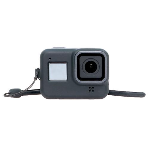 【SALE】GLIDER グライダー GoPro(ゴープロ)用 HERO8Black対応 アクセサリー シリコンケース 黒 シリコンカバー ストラップ付き GLD3907MJ09
