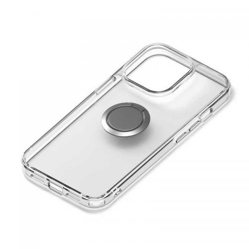 PGA iPhone 13 Pro 3眼 リング付 抗菌ハイブリッドケース シルバー Premium Style クリア PG-21NPT07SV