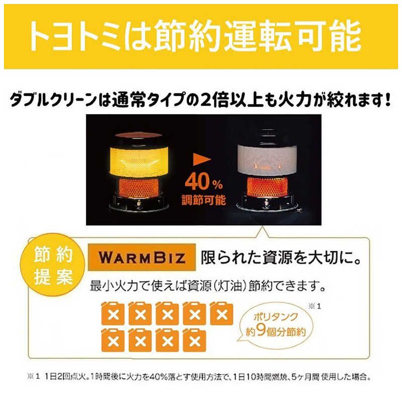 613 美品 22年製 トヨトミ ダブルクリーン 石油ストーブ 送料無料 トヨトミ 石油ストーブ ダブルクリーン HRC-W3624(B) ブラック [暖房