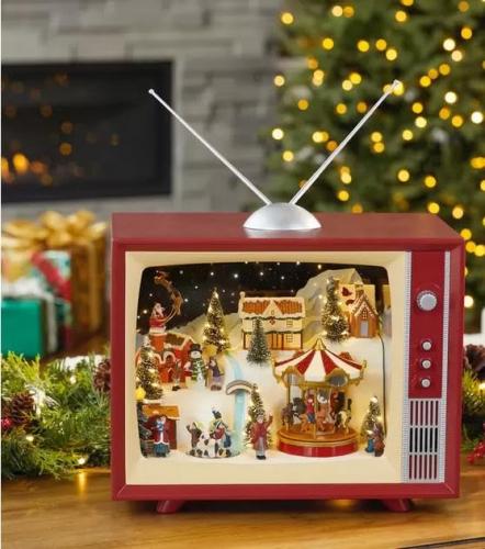 【SALE】コストコ COSTCO クリスマスシーン レトロTV クリスマスソング9曲入り　50441
