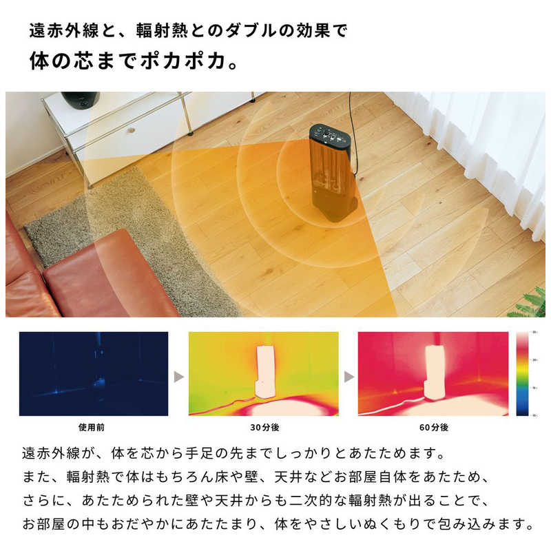 デンキチWeb / シロカ siroca 遠赤外線ヒーター ブラック SH-FC251-K