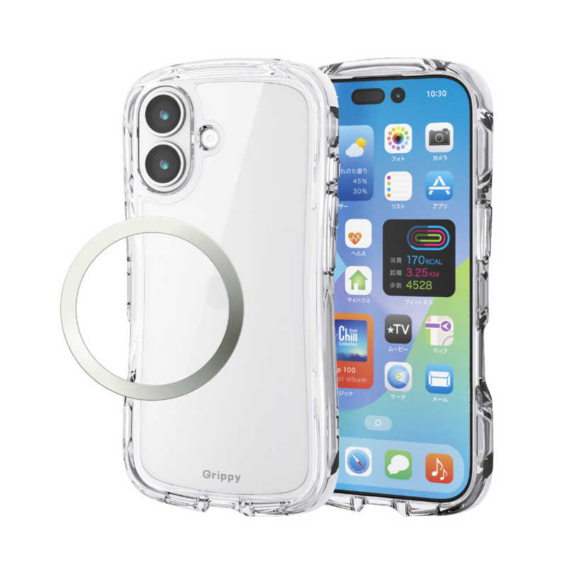 エレコム ELECOM iPhone 17ケース GRIP オール メタルリング付 クリア PMA25AGRPACR