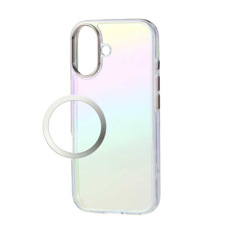 エレコム ELECOM iPhone 17ケース ハイブリッドケース オーロラカラー メタルリング付 クリア PMA25AHVCACR