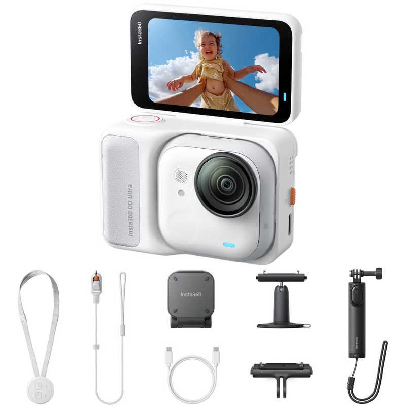 INSTA360 GO Ultra ウェアラブルカメラ クリエイターバンドル  4K対応  防水 アークティックホワイト CINSABEA-GOULTRA05