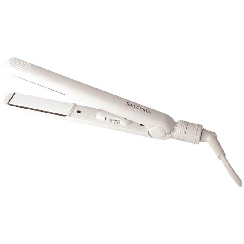 サロニア SALONIA ストレートアイロン 24mm 120℃～230℃ 海外対応 交流(コード)式 ホワイト SL-004SW