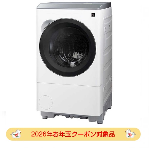 【2026年お年玉クーポン対象品】シャープ SHARP ドラム式洗濯乾燥機 洗濯12kg 乾燥6kg 右開き プラズマクラスター マットホワイト ES-12X1-WR(大型)