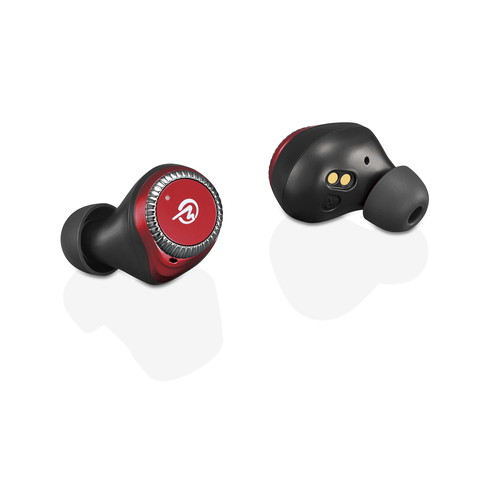 【SALE】M-SOUNDS エムサウンズ 完全ワイヤレスイヤホン ノイズキャンセリング対応 レッド×ブラックシルバー MS-TW33RD