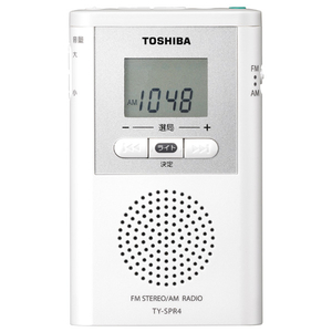 TOSHIBA ワイドFM対応 FMAM 携帯ラジオ ホワイト TY-SPR4-W 東芝