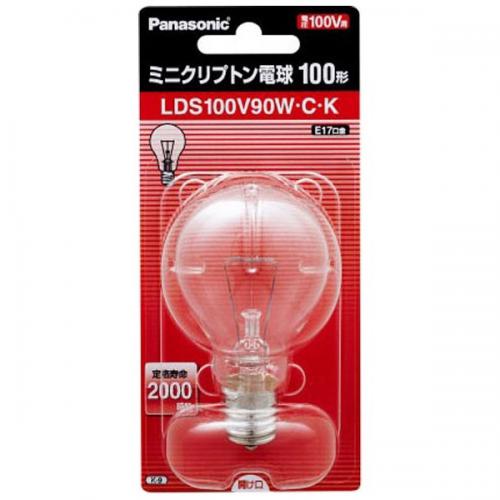 Panasonic ミニクリプトン電球 100形 クリア 口金E17 LDS100V90WCK パナソニック