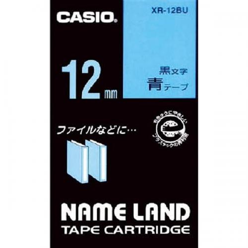 CASIO NAME LAND スタンダードテープ 青テープ 黒文字 12mm XR-12BU カシオ ネームランド