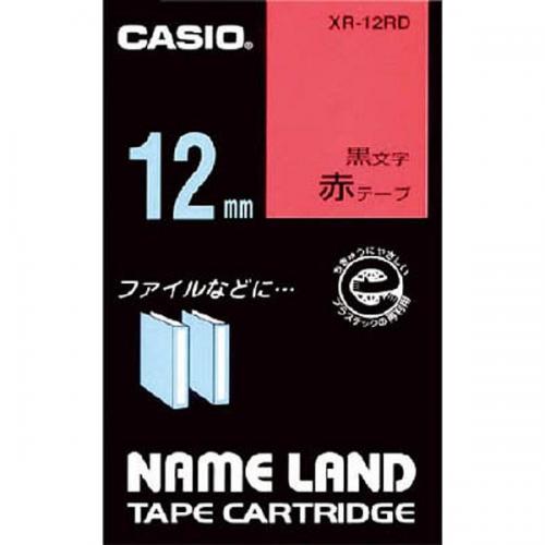 CASIO NAME LAND スタンダードテープ 赤テープ 黒文字 12mm XR-12RD カシオ ネームランド