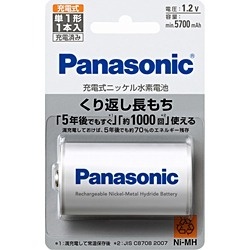 Panasonic ニッケル水素電池 単1形 BK-1MGC/1 パナソニック