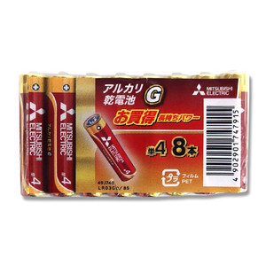 MITSUBISHI アルカリ乾電池単4形8本パック LR03GD/8S 三菱