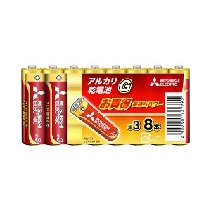 MITSUBISHI アルカリ乾電池単3形8本パック LR6GD/8S 三菱