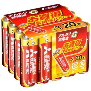 MITSUBISHI アルカリ乾電池単3形20本パック LR6GD/20CS 三菱