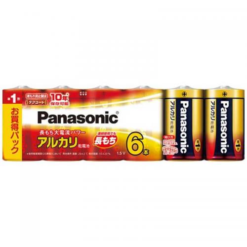 Panasonic アルカリ乾電池単1形6本パック LR20XJ/6SW パナソニック