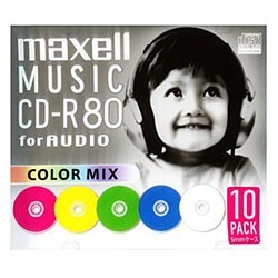 maxell 音楽用CD-R 80分 カラーミックス 10枚入 CDRA80MIX.S1P10S マクセル