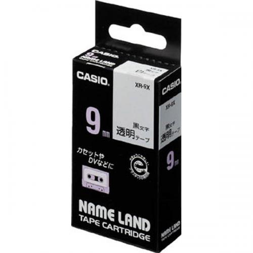 CASIO NAME LAND 透明テープ 黒文字 9mm XR-9X カシオ ネームランド